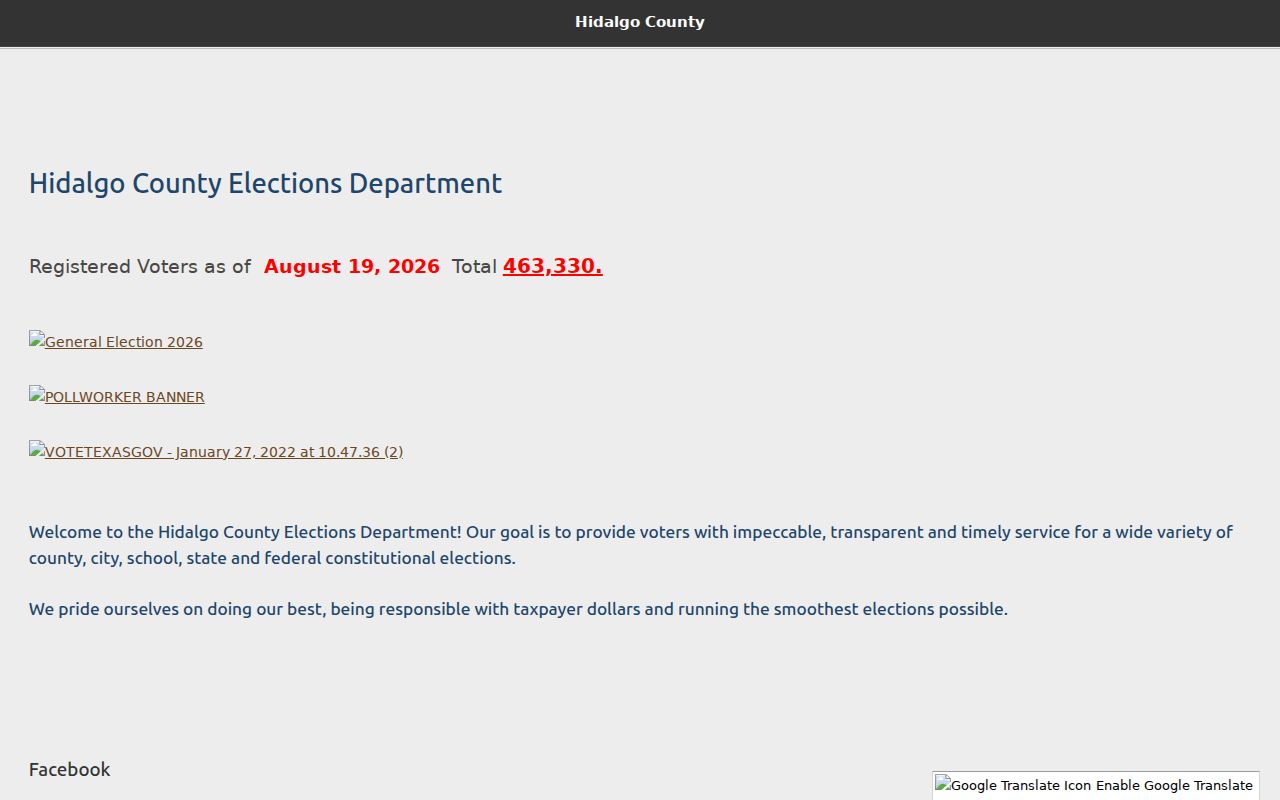 Edinburg residents directory Hidalgo Elections registration information