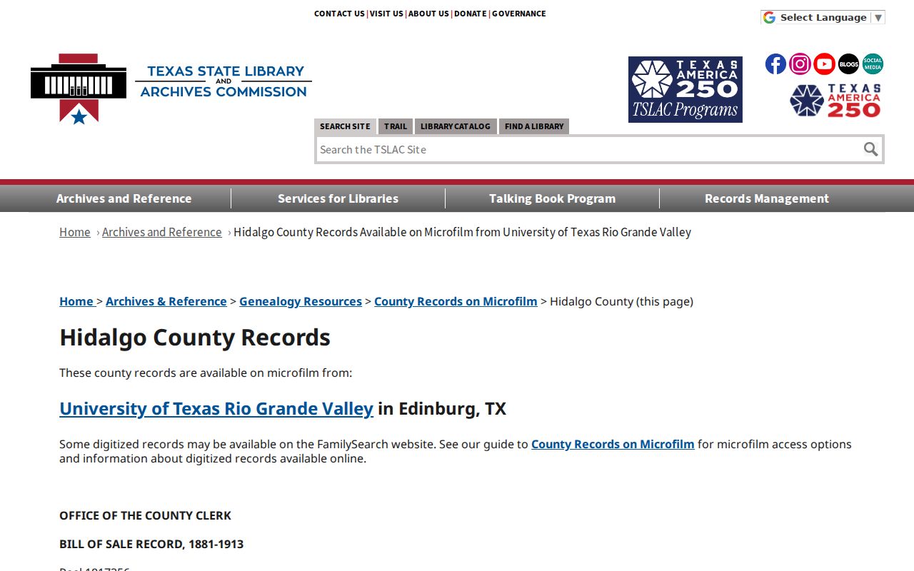 Edinburg city directory Hidalgo County microfilm holdings